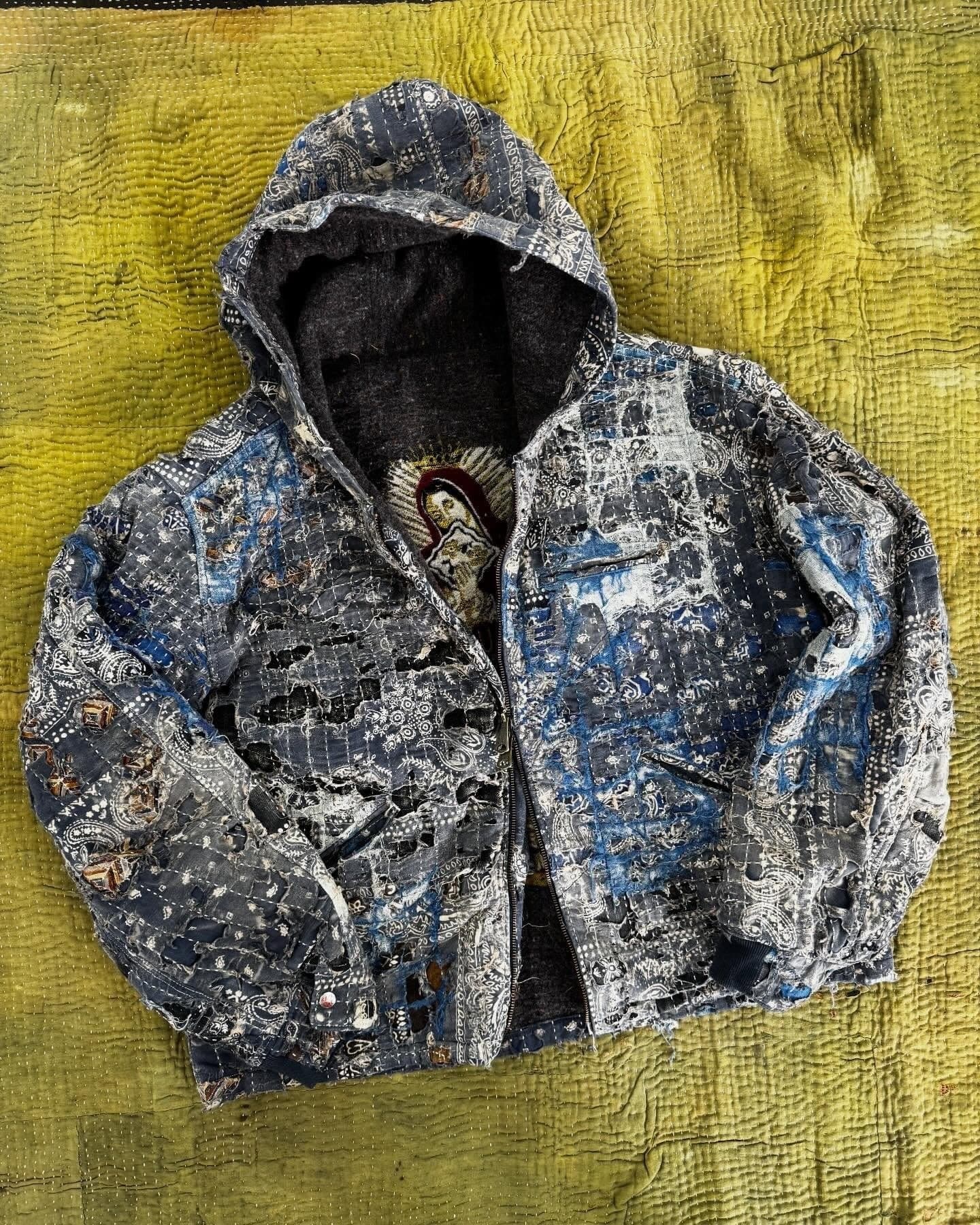 Kapital sashiko boro patchwork hooded jacket